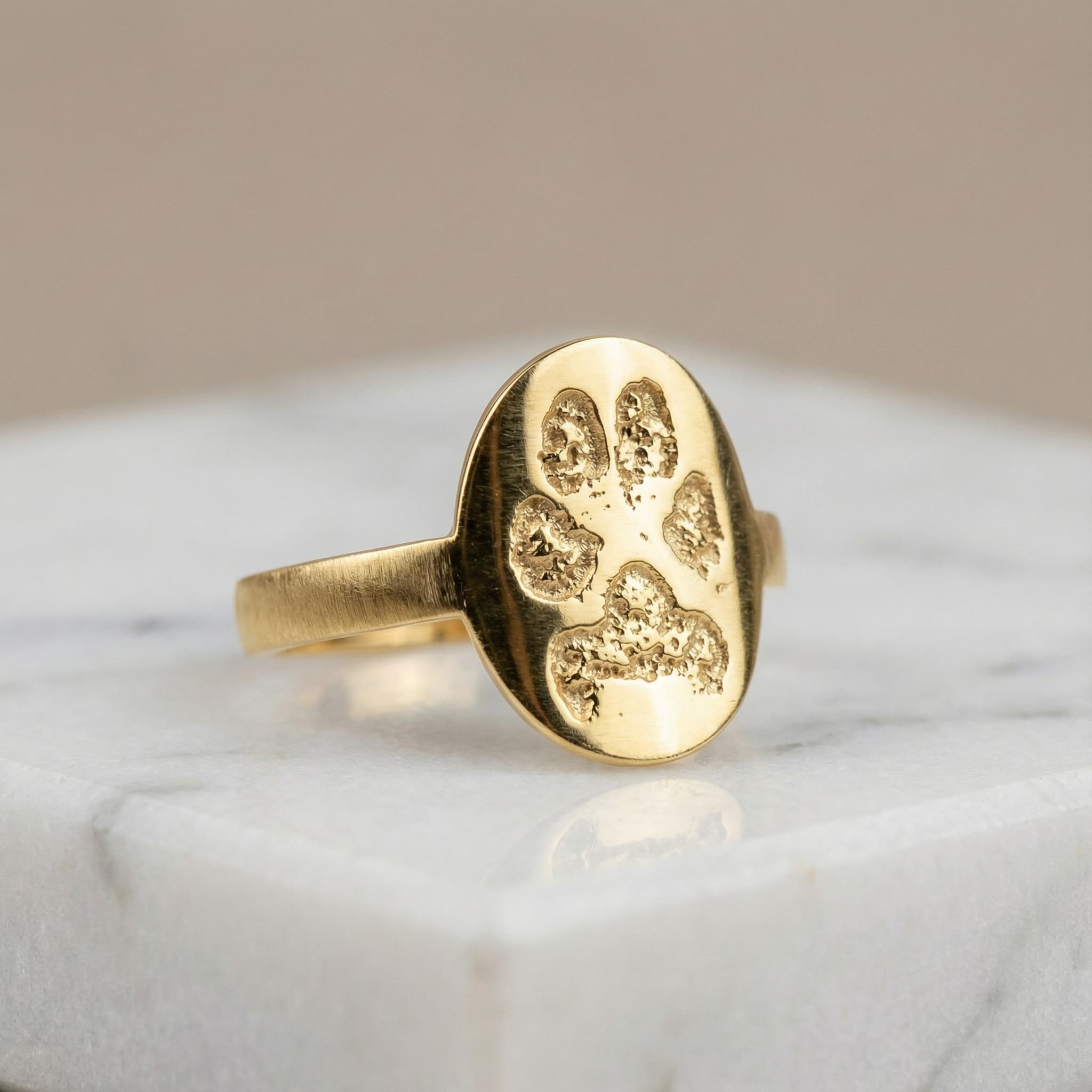 Kedi Pati İzli 925 Ayar Gümüş Yüzük